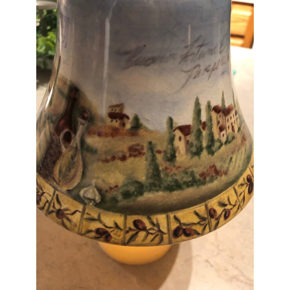Yankee candle topper, large jar, Tuscany or Tuscan countryside, ceramic